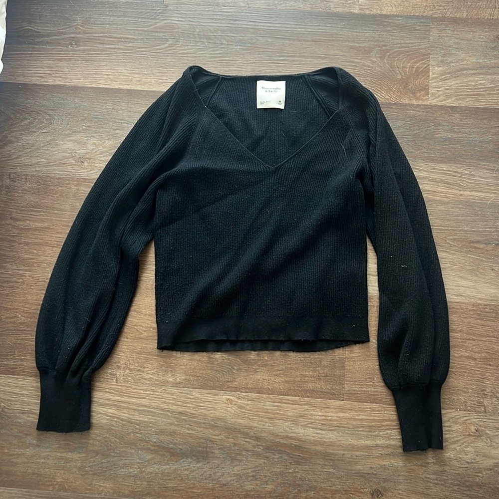 Abercrombie black V-neck sweater